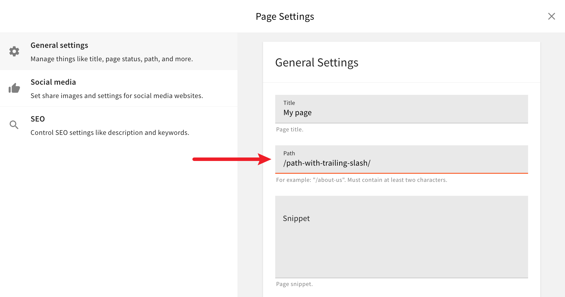 Trimming of Trailing Slash In Page Path